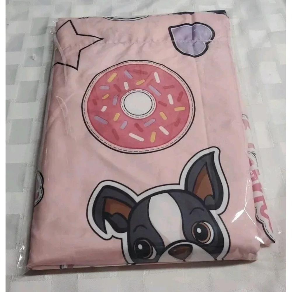 Barbie Twin‎ Sheet Bedding Pink Cat Dog Donut Ring Rainbow Ice cream